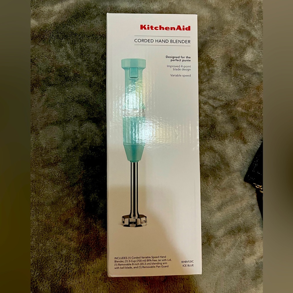 Ice blue kitchen aid hand blender new